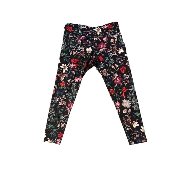 Old Navy women's Floral Black high-rise Go-Dry  Leggings Size XXL New - Picture 1 of 5